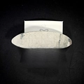 Silver metallic oval hair clip featuring embossed daisy patterns on a white display card - 1003-6 Silver Oval Embossed