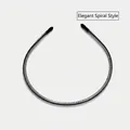 Elegant black metal spiral wave headband with protective rubber tips for men and women - Spiral Style 1pc
