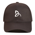 Classic chocolate brown cotton baseball cap with white 3D embroidery and curved brim - Adjustable / Dark Gray