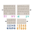 Silicone fondant mold set for 3D letters and numbers used for cake decorating and chocolate - 4-Piece Set-Grey