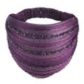 Fascia per capelli viola scuro elastica con fili metallici e tessuto a rete traspirante - Viola