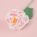 Handmade knitted gradient peony flower in pink and white yarn for home decoration - Pink