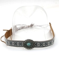 Bohemian hatband featuring turquoise turquoise stone and vintage geometric patterns - 32 Bohemian Turquoise
