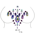 Détails des autocollants de corps XT-17 en strass violets pour festivals et fêtes - XT-17/Gemmes Violettes Irisées