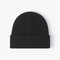 Gorro clásico de punto acanalado negro con borde doblado para el calor invernal - Negro (20B118C)