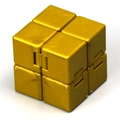 Infinity cube fidget toy in metallic gold finish for stress relief and focus - Gold