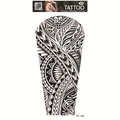 Tribal style waterproof arm tattoo sticker with black wolf totem design, model FF-158 - Realistic Tribal Totem (FF-158)