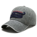 Washed gray baseball cap with Hawaii embroidery and vintage distressed canvas texture - Washed Grey