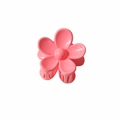 Pink petal flower claw clip with glossy finish and interlocking teeth design - 3.5cm / Glossy Rose Red