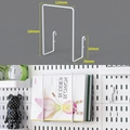 White metal U-shaped storage shelf for pegboard with dimensions 180mm x 125mm - Multifunctional Letter Rack - White