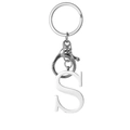 Polished stainless steel letter S keychain with ring and lobster clasp accessory - S / Steel