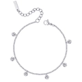 Bracelet élégant en acier argenté avec pendentifs ronds martelés sur un fond blanc pur - Argenté