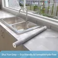 Water Cloud Grey marble self-adhesive kitchen countertop film with heat resistant finish - 60cm x 3m / Cloud Gray
