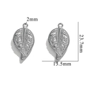 Silver stainless steel leaf charms for DIY jewelry making, 23.7mm by 13.5mm pendants - Textured Leaf 556 / Silver