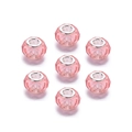 Rosa facettierte Acrylperlen mit Silbermetallkern für DIY-Schmuck und Armbänder - Pfirsichrosa