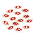 Golden alloy 10mm red evil eye charms with enamel finish for jewelry making - Eye / Red