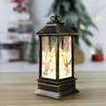 Vintage bronze Christmas lantern with angel statue and warm LED lighting for decor - Antique Bronze Square Water Angel