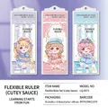 Cute cartoon soft ruler set 20cm available in purple pink and blue for school kids - Cute Sauce Soft Ruler Set