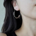 Minimalist silver twist spiral hoop earrings with polished metal finish for women - 925 Silver Needle / Spiral Hoop Style / Silver