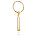 Portachiavi a barra rettangolare in acciaio inossidabile dorato con finitura lucida - Anello da 25MM / Barra 5*29MM / Oro