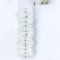 Set of seven white grosgrain ribbon bow hair clips neatly displayed on a card - White (3)