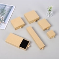 Kraft drawer jewelry boxes in various sizes with black sponge inserts and natural finish - Kraft Paper Color; 12*8*3cm