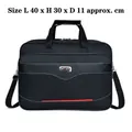 Black 20-inch waterproof oxford business briefcase with red accent and laptop compartment - Style 4 (Waterproof Oxford/40cm)