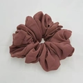 Dusty pink chiffon scrunchie with soft pleated texture and high elasticity design - Grey Pink (8-7)
