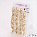 Golden geometric chunky chain earrings set in stainless steel with 16mm diameter finish - Large (16x16mm) / Gold