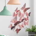 3D pink mirror butterfly wall stickers in multiple sizes for living room home decoration - Mirror Rose Gold