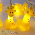 Cartoon giraffe LED string lights with yellow soft rubber and heart pattern warm glow - Giraffe (1.8m 10 LEDs - 2AA Constant Light Battery Box)