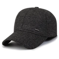 Dark grey marl wool blend baseball cap with a structured crown and metallic detail - Adjustable / Dark Grey With Plain Tag