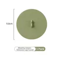 Coperchio per tazza in silicone verde matcha 9,8 cm con manico resistente al calore - Coperchio per tazza / Diametro 9,8 cm / Verde matcha