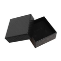 Elegant black jewelry gift box with textured finish and soft velvet interior lining - Chakra Bracelet Box
