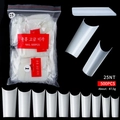 Franse half-cover melkwitte nageltips set 500 stuks in diverse maten voor manicure - Stijl 25 / 500 Stuks / Natuurlijke Kleur