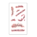 Halloween temporary tattoo set featuring realistic bleeding scars and stitched wounds - 60*105mm / Full Page Sutured Wounds and Scars Style(BW-22)