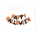 16 inch Happy Halloween foil balloon set in metallic orange and black color letters - Orange & Black