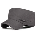 Berretto militare grigio scuro con ricamo SPIRIT 3D grigio e tessuto di cotone - Regolabile / Grigio