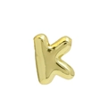 3D bubble letter K pendant in polished gold finish with mirror surface and balloon design - Gold Letter K (Pendant Only, Without Chain)