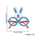 Easter bunny glasses with blue glitter ears and red pompom nose, sized 14.3x14cm for parties - Polka Dot Bunny Style