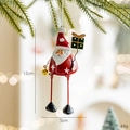 Babbo Natale pensile in metallo con pacco regalo e campanella, decorazione di 12cm - Babbo Natale
