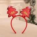 Christmas headband featuring red sequin trees and golden Merry Christmas text detail - Red Sequin Tree