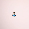 Golden necklace with an oval blue birthstone pendant set in a minimalist style - December Pendant Only-Blue Zirconia