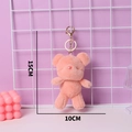 Plush pink teddy bear keychain with gold clasp measuring 15cm height and 10cm width - Pink / Gold Keychain