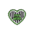 Stay Weird enamel pin with black and white stripes and green wavy edge for apparel decoration - Heart Stay Weird Style (QHXZ2960)