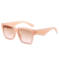 Gafas de sol cuadradas oversize de moda con montura melocotón mate y lentes degradadas - Montura Rosa Lentes Marrón Rosa