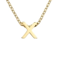 Polished golden letter X bead charm made of premium stainless steel with 1.8mm hole - Letter X