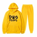 Women's yellow hoodie and jogger lounge set featuring Dog Mom print in size M - S / Yellow Dog Mom Print (33)