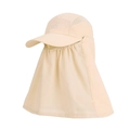 Beige outdoor sun hat with wide brim, neck flap and breathable mesh panels for face protection - Beige (9269)