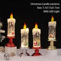 LED Christmas liquid candle lantern with snowman and Santa motifs 7.7x21.7cm - Style 2256 Christmas Candle (Light Only)